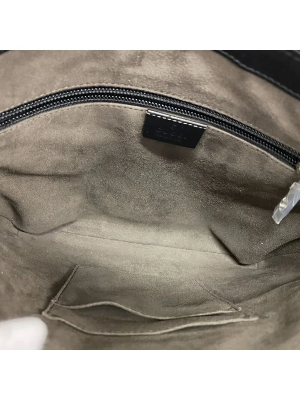 Gucci Shoulder Bag Guccissima Leather Black Silver
